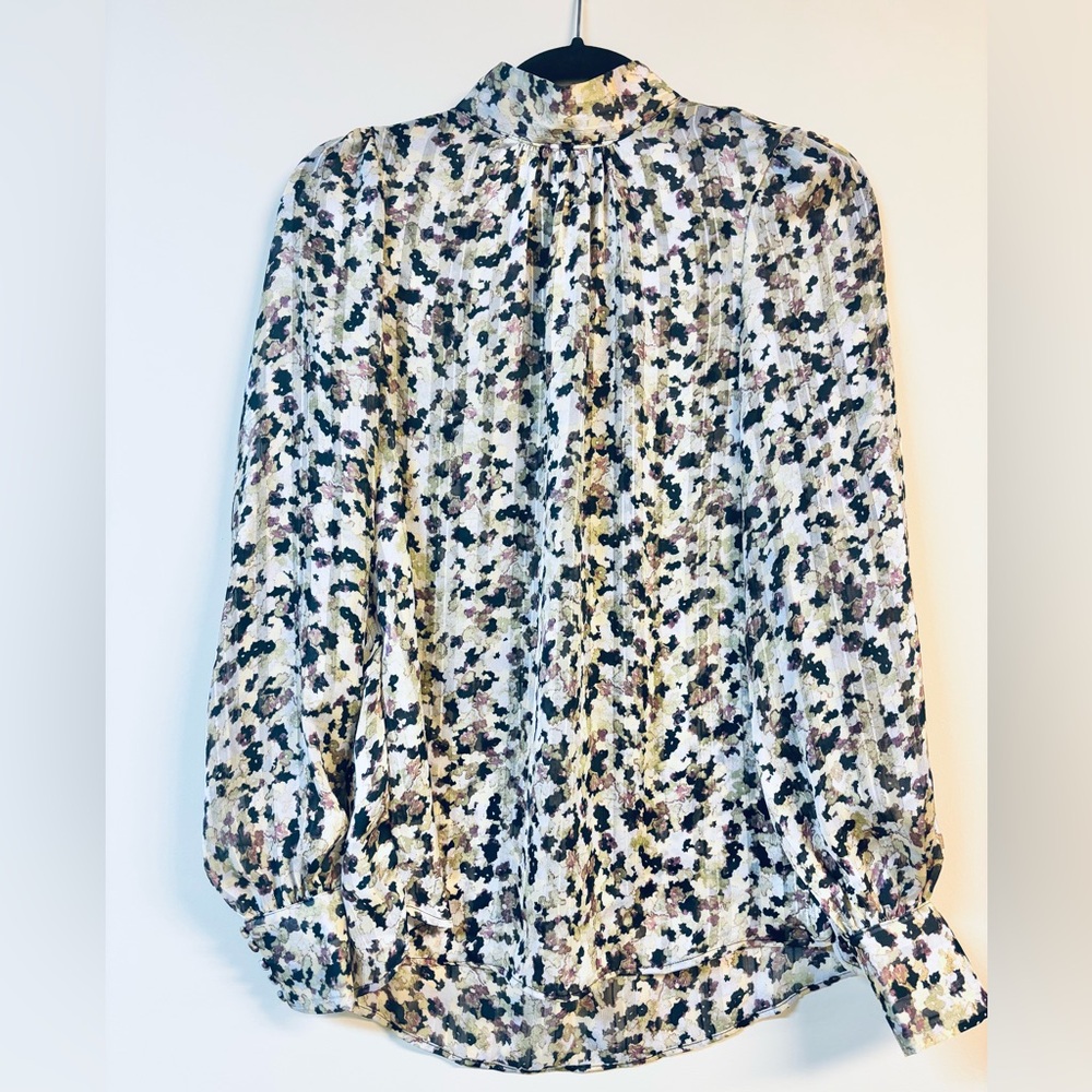 H&M Stand Up Collar Floral Print Blouse XS - Picture 2 of 8